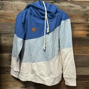 NWT cowl neck color block hoodie